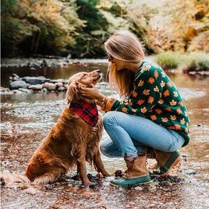 Kiel James Patrick S Green Big Cozy Fall Leaf Sweater KJP Autumn Fall